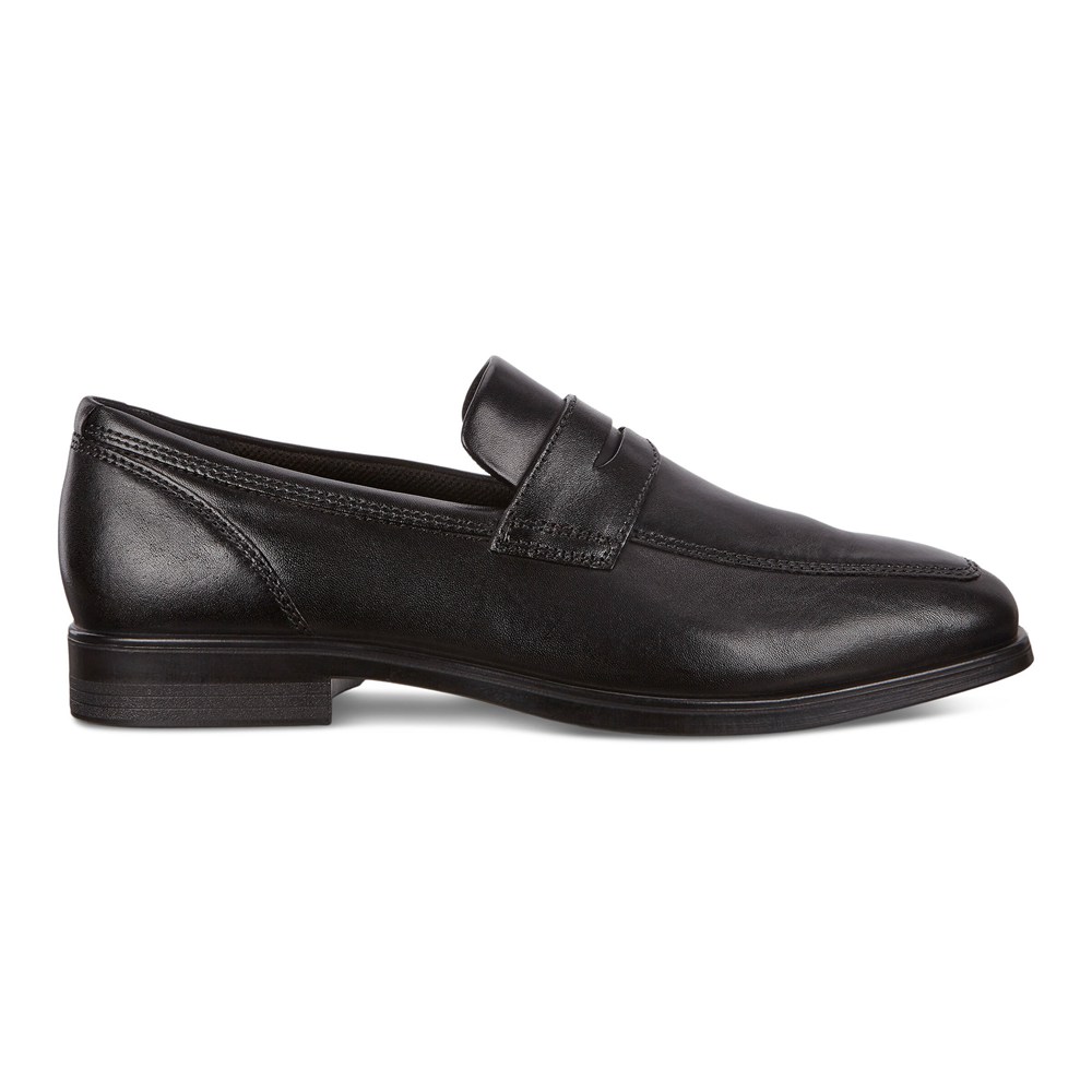 ECCO Mens Loafers Black - Queenstown Penny - PGK-328651